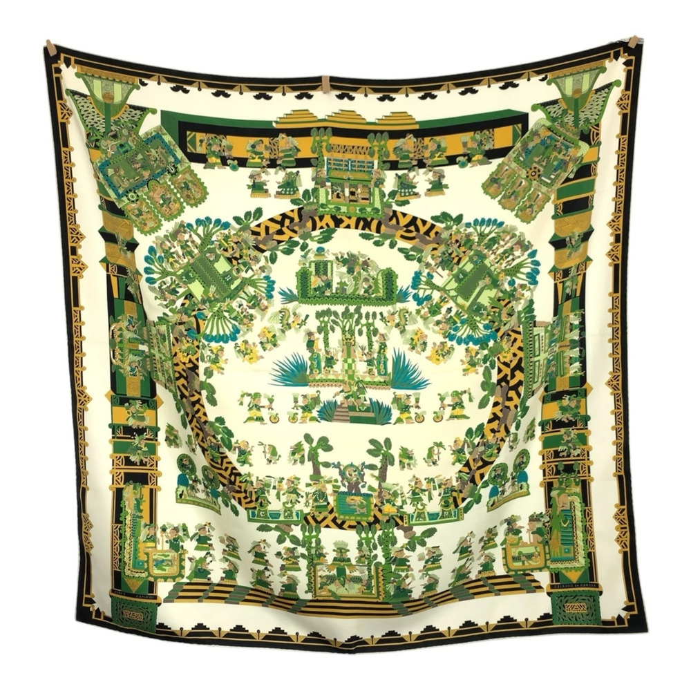 HERMES Green Silk Scarf - Picture 2 of 10